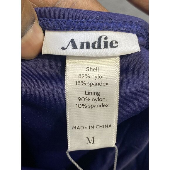 Andie Swim Womens Sardinia Long Torso One Piece Swimsuit in Navy Size Medium - Picture 5 of 8